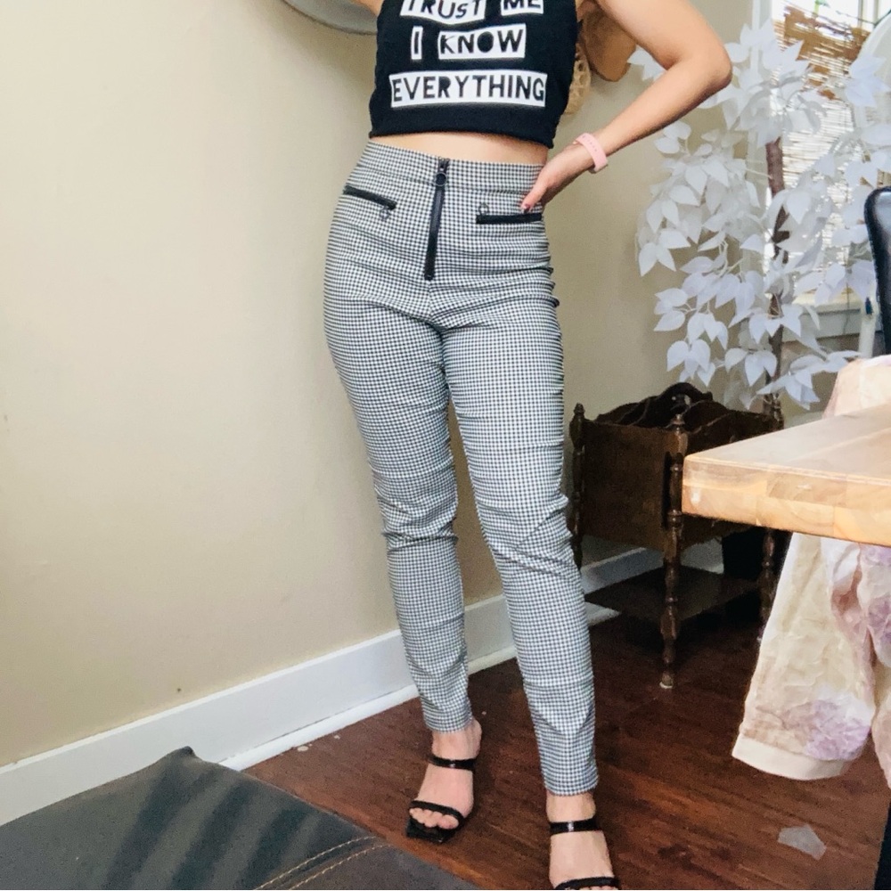 Urban Outfitters High-Waisted Black and White Gingham Pants